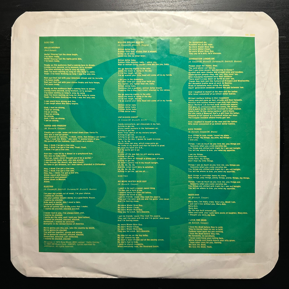 Alice Cooper ‎– Billion Dollar Babies (США 1973г.)