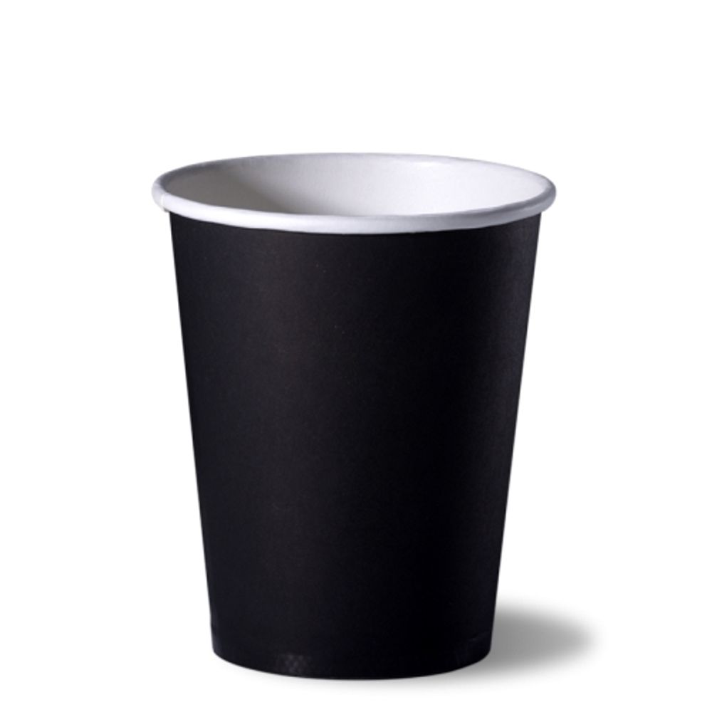 Стаканы бумажные однослойные 200/260мл SP9 черные (50/1000шт)