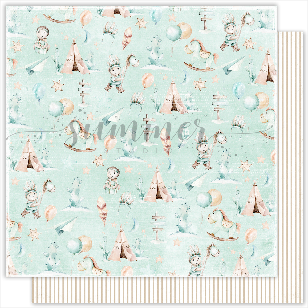 Лист двусторонней бумаги "Camping" 190гр, 30,5*30,5см, SS03052020-2