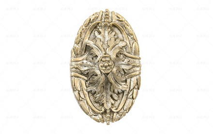 Ручка латунная каминная Ампир-2 на розетке