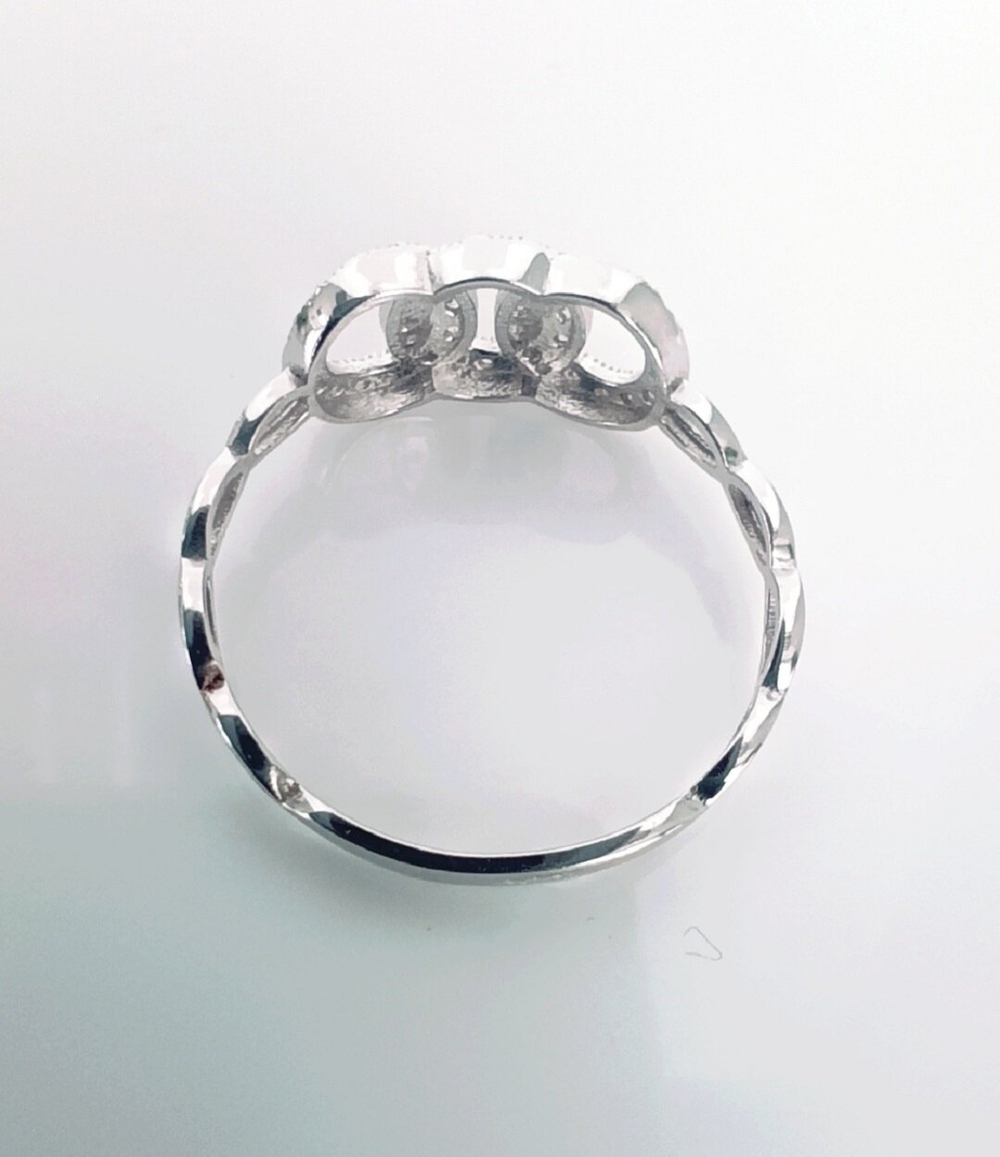 Кольцо Эстерелла с фианитами, серебро, 925 проба, родирование/Ф