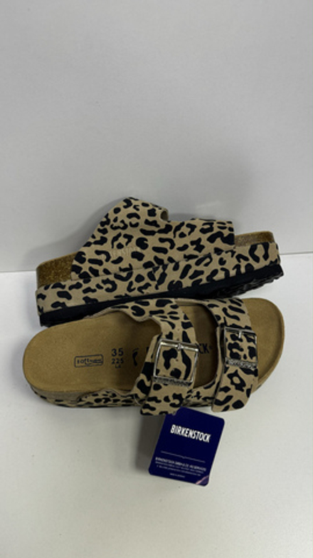 Сабо Birkenstock на утолщенной подошве леопардовые