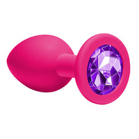 Анальная пробка 8,5см Lola Games Emotions Cutie Medium Pink dark purple crystal 4012-02Lola