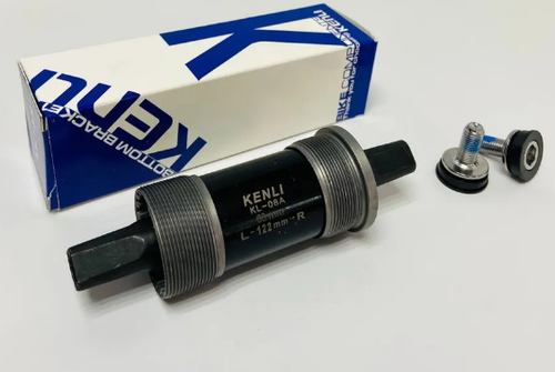 Каретка-картридж KENLI стальная, под стакан 68мм, квадратный вал, 122мм х1,37"х24, черная , индивидуальная упаковка