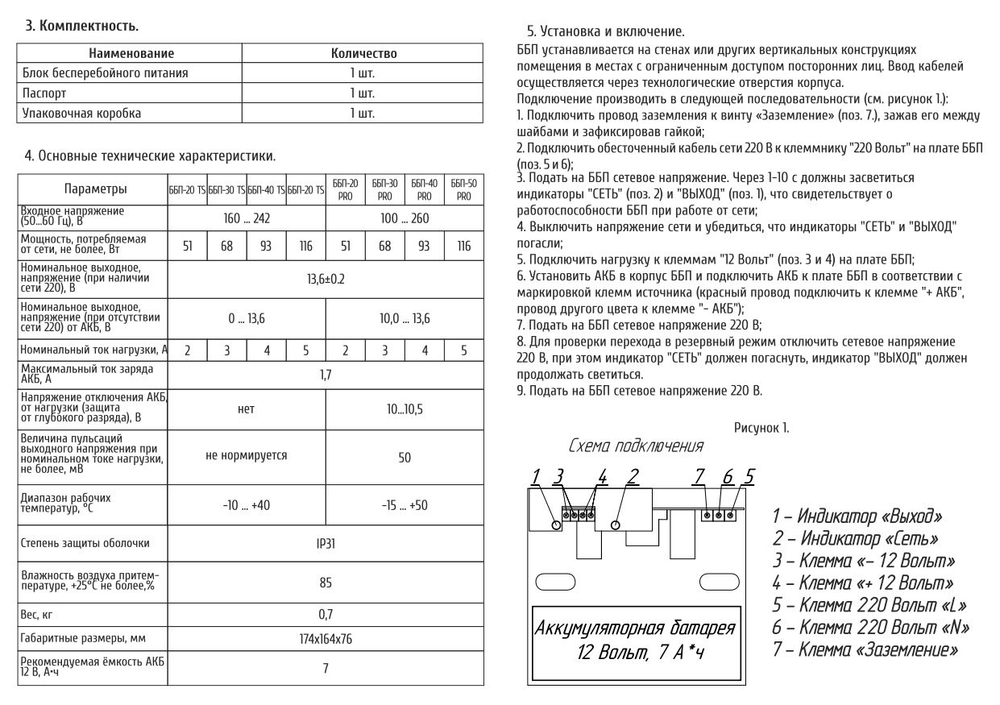 Источник бесперебойного питания ББП-40 PRO