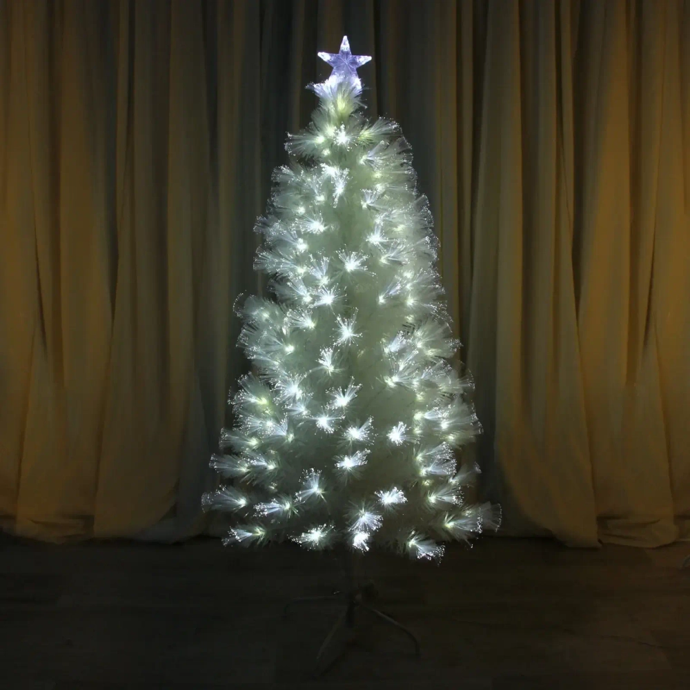 Ёлка светодиодная «Жемчужная» 150 см, ПВХ белый, цвет свечения-Белый/Теплый белый (220 веток) (T2118-180)