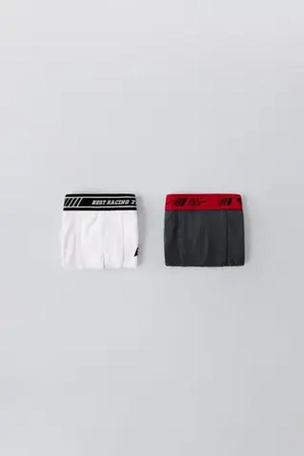 ZARA НАБОР ИЗ ДВУХ ТРУСОВ-БОКСЕРОВ MOTO GP™, БЕЛЫЙ