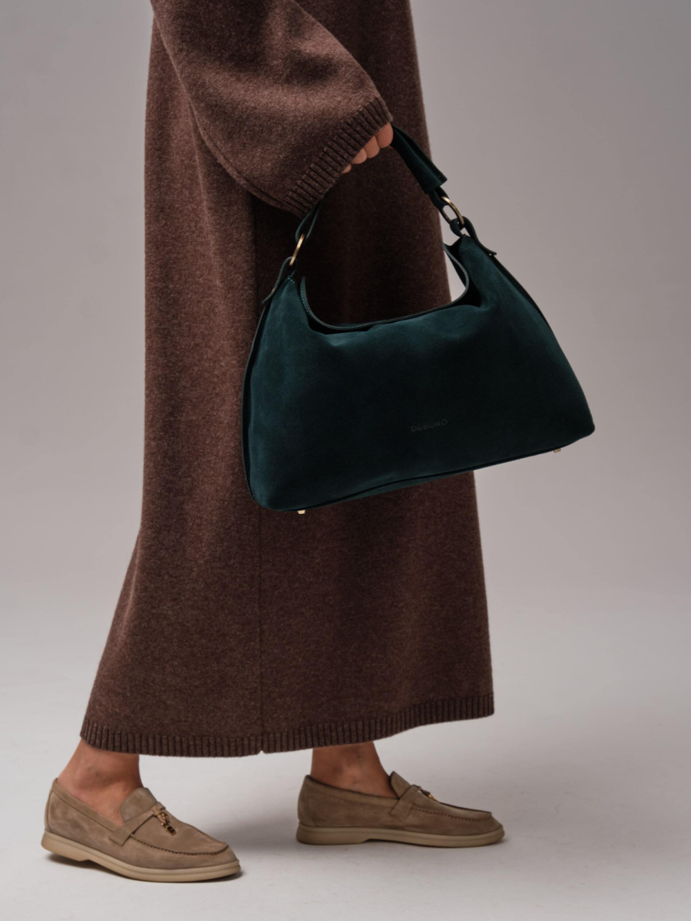 Замшевая сумка на плечо Deboro 30900 форест