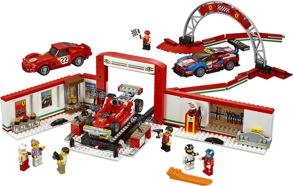 LEGO Speed Champions: Уникальный гараж Ferrari 75889 — Ferrari Garage 250 GTO, 488 GT — Лего Спид чампионс Чемпионы скорости