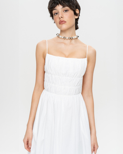 Хлопковое платье миди с открытой спиной