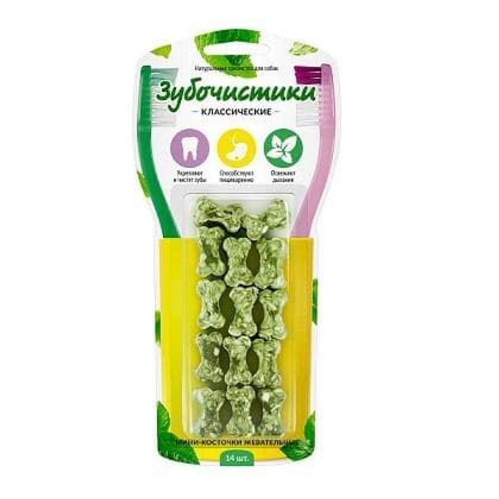 Зубочистики: мини-косточки жевательные (14шт/уп) Зубочистики: мини-косточки жевательные (14шт/уп)