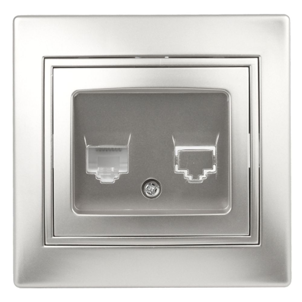 Розетка Intro Plano 1-303-03 информационная RJ45, IP20, СУ, алюминий | Intro Plano Алюминий