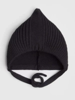 Чепчик для мальчика вязаный на завязках на осень