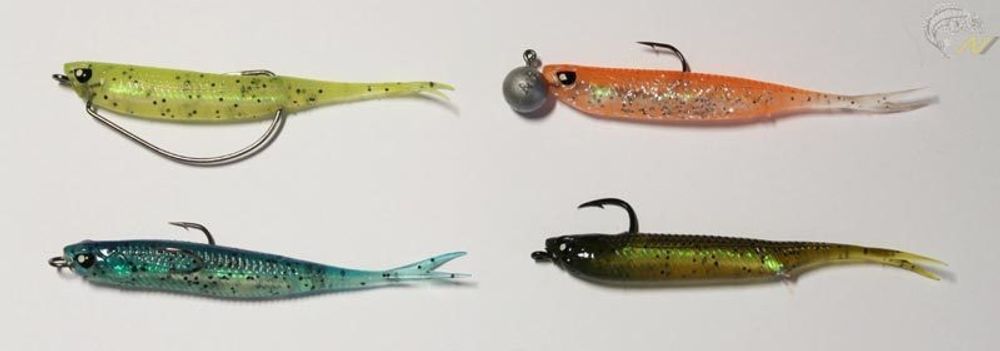 Виброхвост LJ 3D Series Makora Split Tail 4.0in (10 см), цвет 007, 6 шт/уп