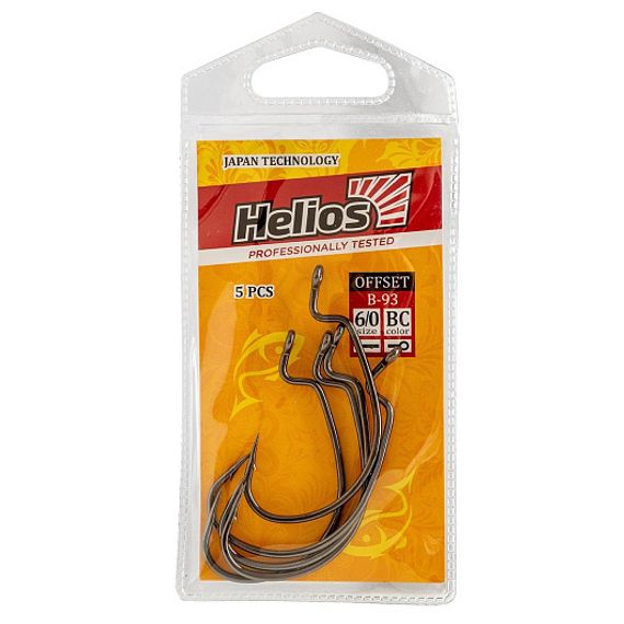 Крючок офсетный B-93 №6/0 цвет BC (5шт) Helios (HS-B-93-6/0)