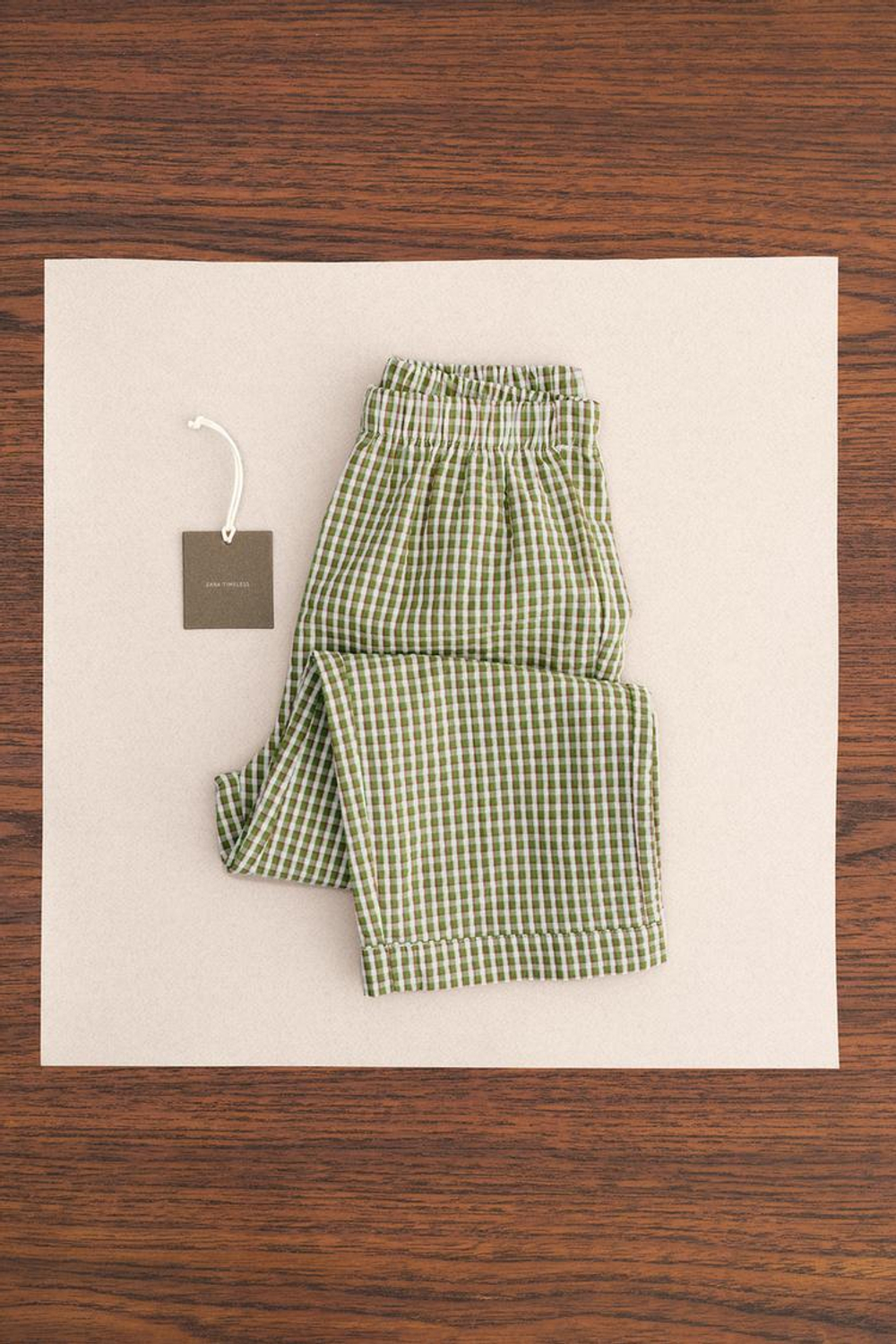 ZARA TIMELESS - ПИЖАМА РУБАШЕЧНОГО ТИПА В КЛЕТКУ, ЗЕЛЕНЫЙ