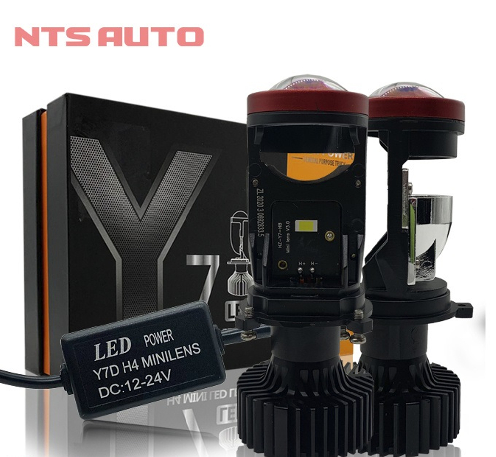 Автолампа LED Н 4 к-т NTS (вентилятор) Y7D LENS 35W 6500K 4400LM