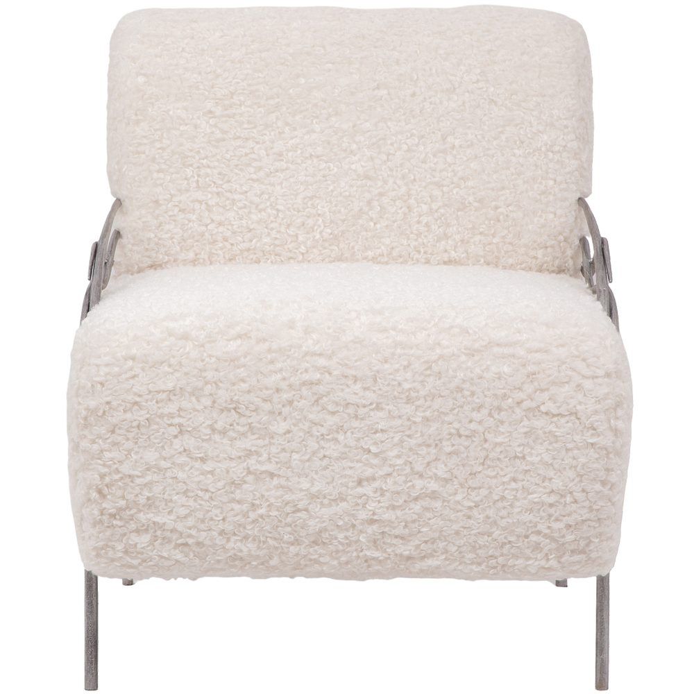 Кресло Нимфея Молоко Античное серебро