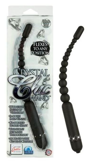Гибкий вибратор Crystal Chic - 29 см. (Цвет: черный)