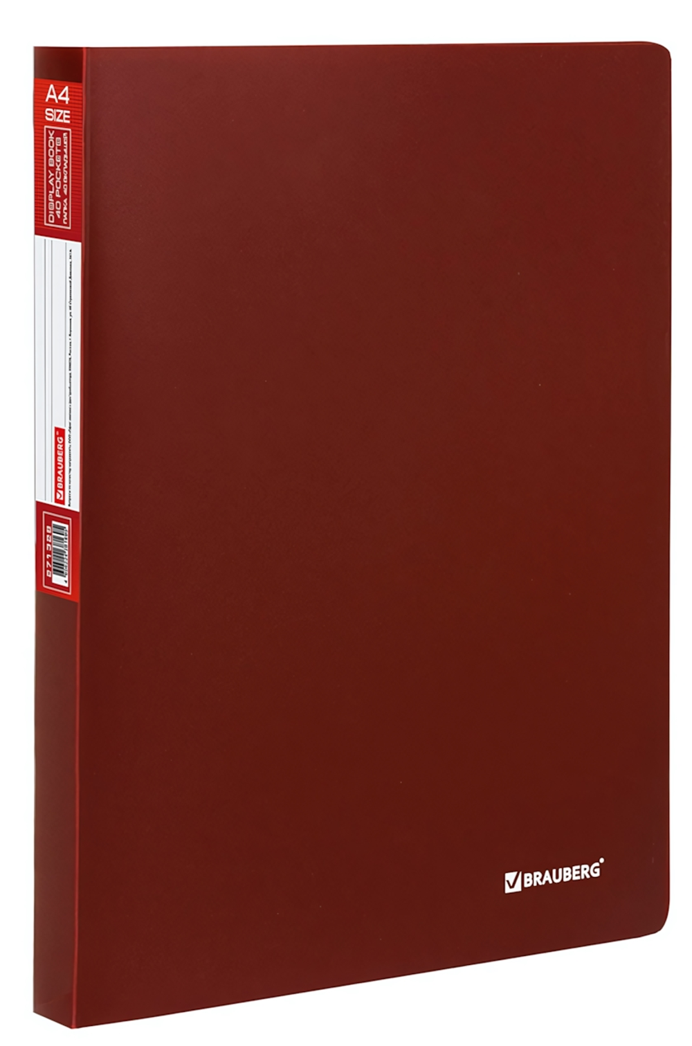 Папка А4 с 40 вкладышами "Office" 0,6мм, красная (BRAUBERG)