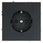 Розетка встраиваемая VOLTUM S70 с заземлением и защитными шторками, 16А, (графит)