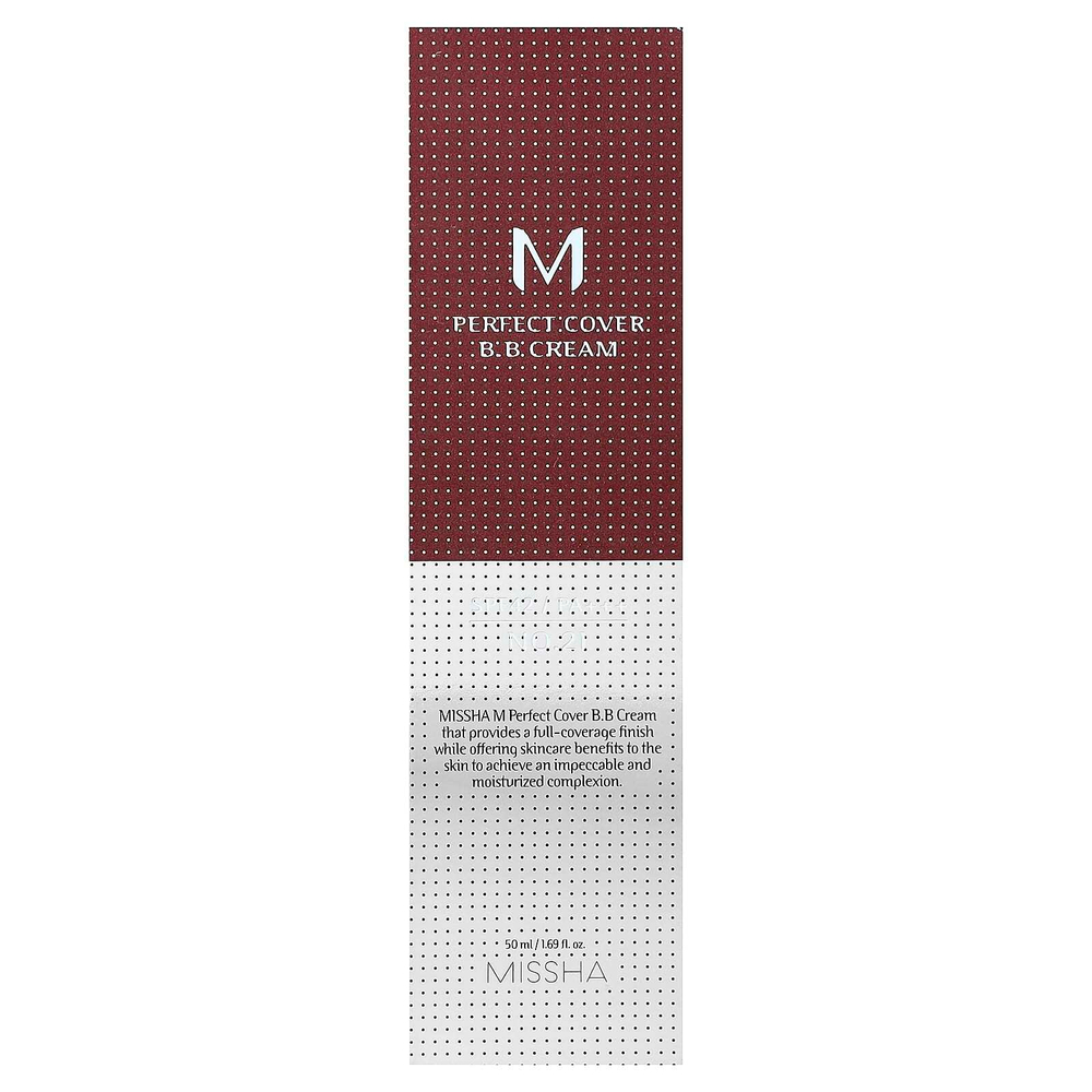 Missha, M Perfect Cover, BB-крем, SPF 42 PA+++, оттенок 21 светло-бежевый, 50 мл (1,7 унции)