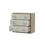 Басса (Бася) КМ 551-М Комод 3 ящика Дуб крафт серый / Дуб крафт белый