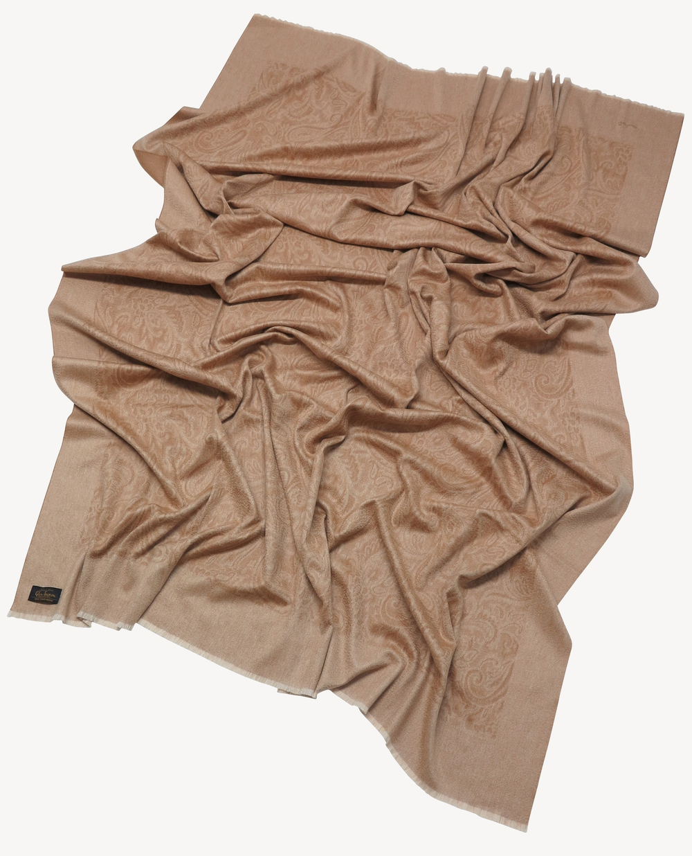 Плед 150х200 Glen Saxon Border Paisley Sand Stone Sand