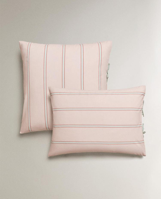 ZARA HOME ДЕТСКАЯ НАВОЛОЧКА В ПОЛОСКУ, РОЗОВЫЙ