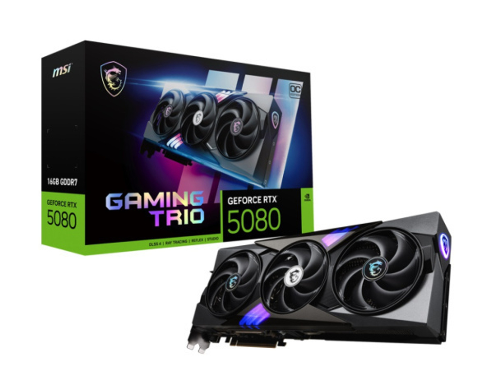 Видеокарта MSI GeForce RTX 5080 GAMING TRIO OC (RTX 5080 16G GAMING TRIO OC)