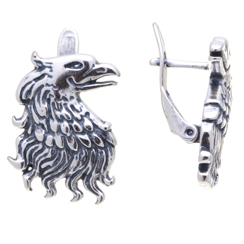 "Кир" серьги в серебряном покрытии из коллекции "Бестиарий" от Jenavi  с английским замком