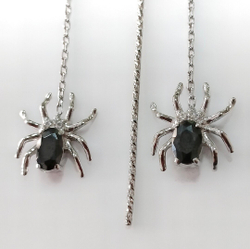 Ювелирные серьги-протяжки из серебра