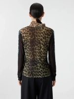 Лонгслив из сетки с леопардовым принтом OLA OLA