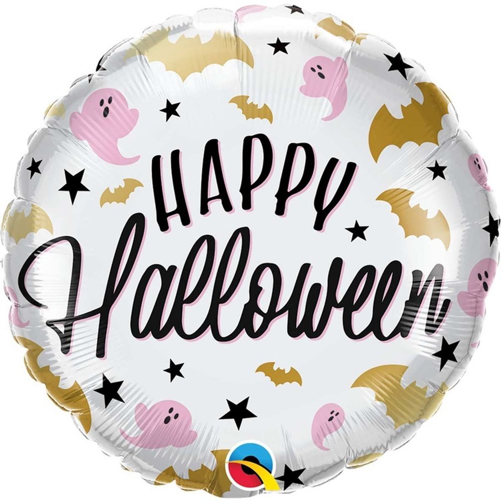 Q 18" Happy Walloween Гламур Летучие Мыши и Привидения (БГ-15)