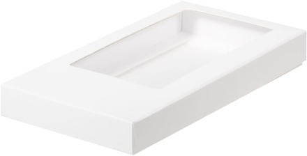 Коробка для плитки шоколада с окном белая 18х9х1,7 см