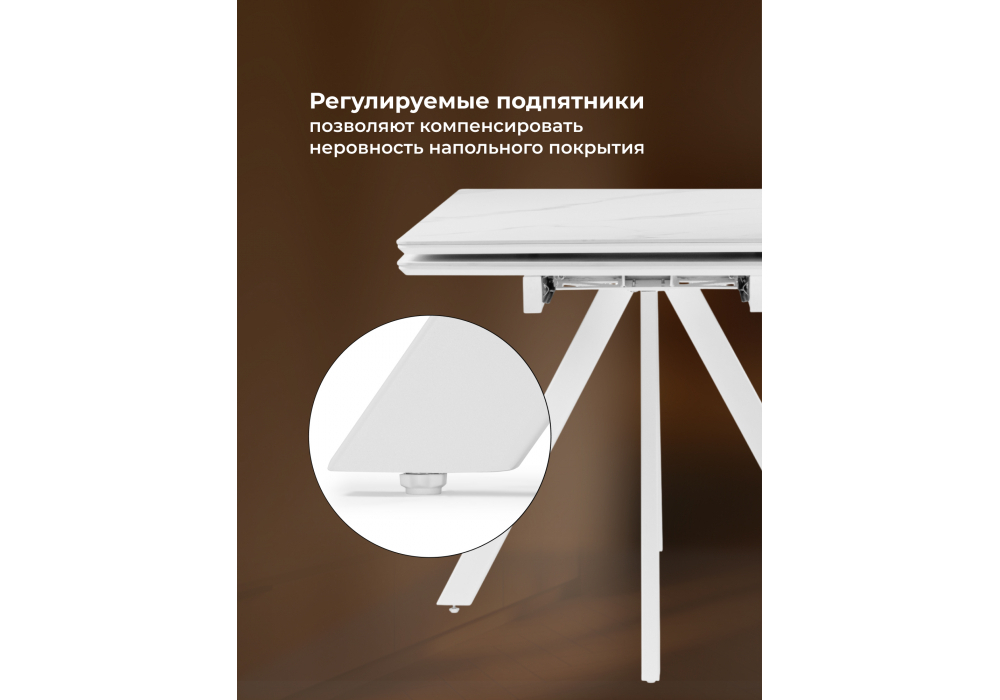 Керамический стол Woodville Вилли 140 (200) х 80 белый мрамор alpin white, snow white, белый, ножки белые