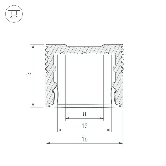 Профиль Arlight SL-Slim-H13M-2000 White 037108