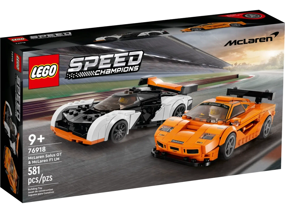 Конструктор LEGO Speed Champions 76918 McLaren Solus GT и McLaren F1 LM