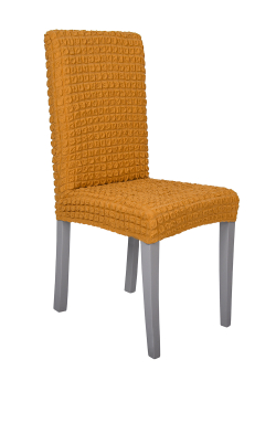 Чехол на стул без оборки со спинкой, цвет Горчичный