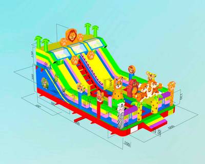 Коммерческий надувной батут «Тигриная страна 6», 10*6*5,5 м