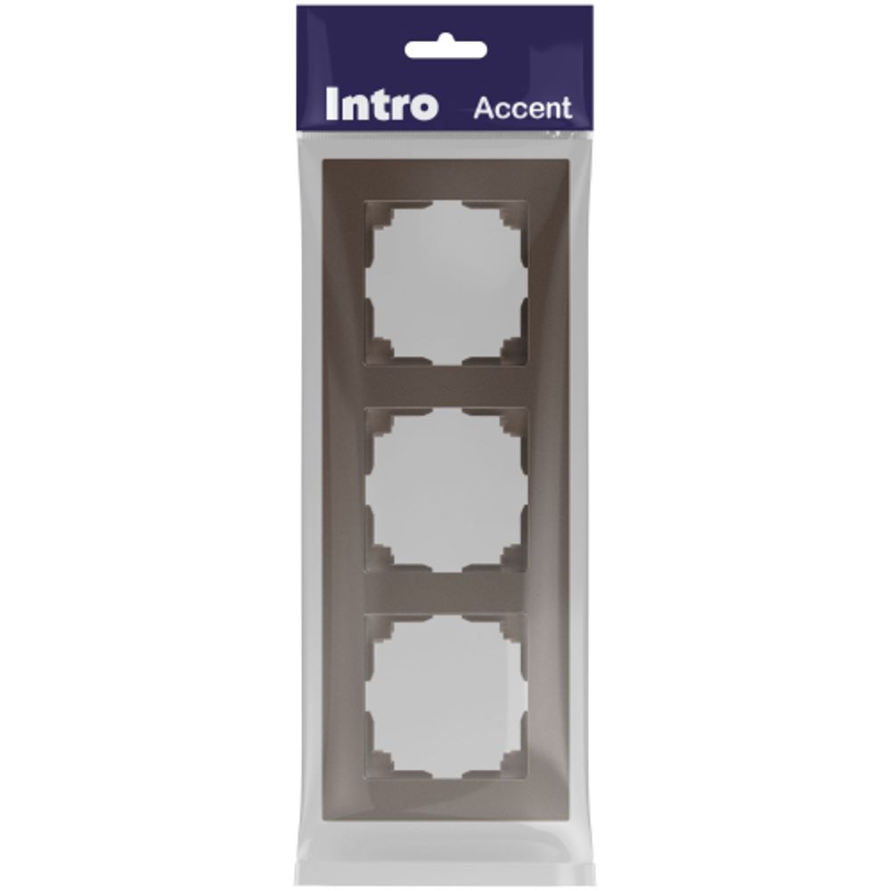 Рамка для розеток и выключателей Intro Accent 6-503-08 на 3 поста, СУ, бронза