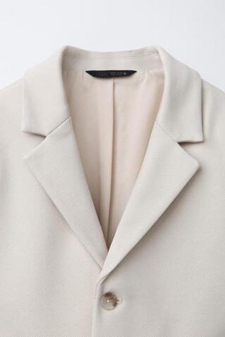 ZARA КОСТЮМНЫЙ БЛЕЙЗЕР COMFORT, ЦВЕТ СЛОНОВОЙ КОСТИ