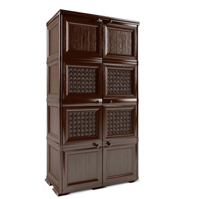 Шкаф - пенал пластиковый широкий "УЮТ" 6 отделений Э-052 (шоколадный) 810х420х1615