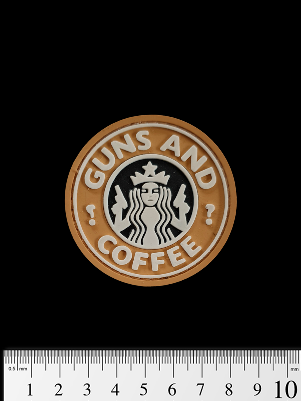 Шеврон Guns & Coffee PVC. Койот