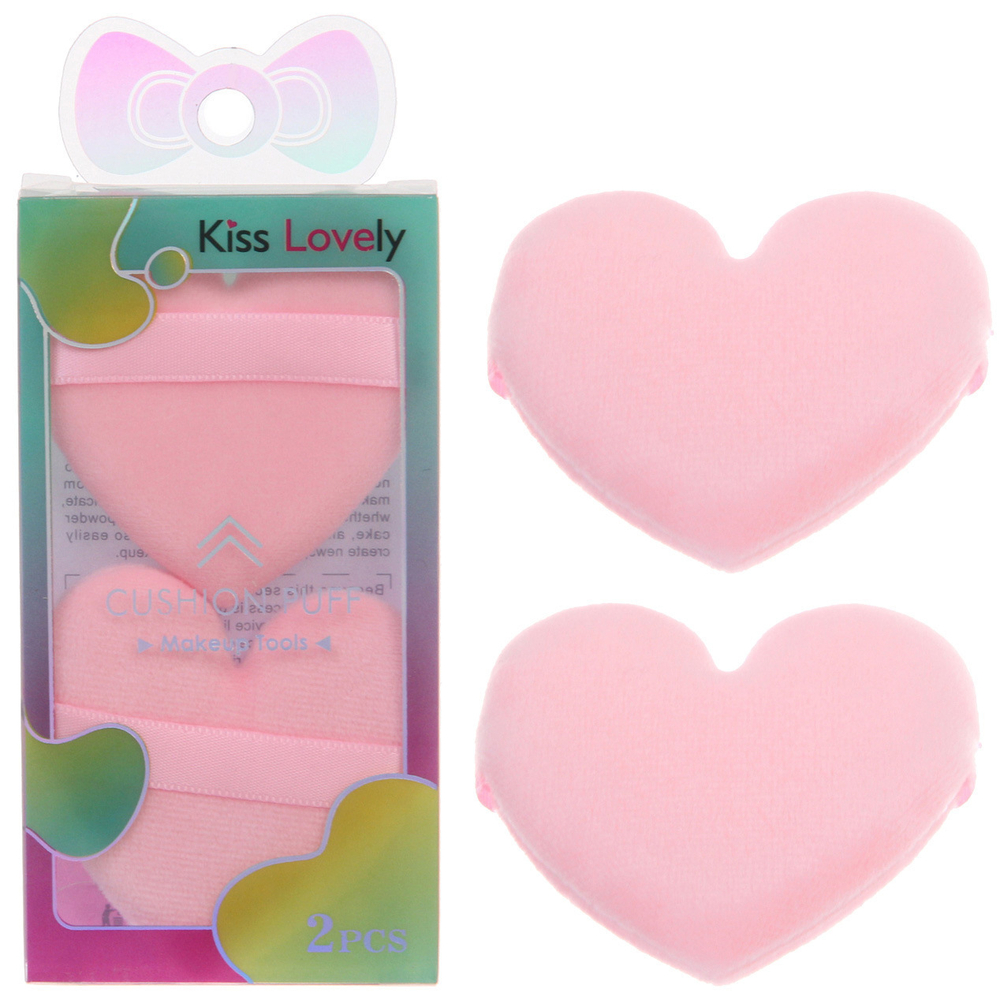 Пуховки для макияжа 2шт «FRIDA», цвет розовый, 11,5*5см