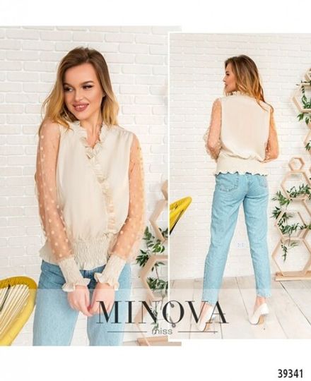 Рубашка 4118-бежевый Minova Фото 1