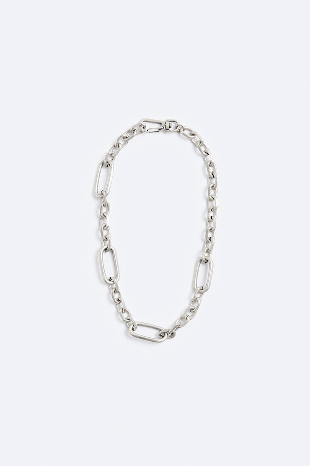 ZARA ЦЕПОЧКА С КОНТРАСТНЫМИ ЗВЕНЬЯМИ, СЕРЕБРИСТЫЙ