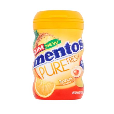 Жевательная резинка Mentos Pure Fresh Tropical со вкусом тропических фруктов, 100 г