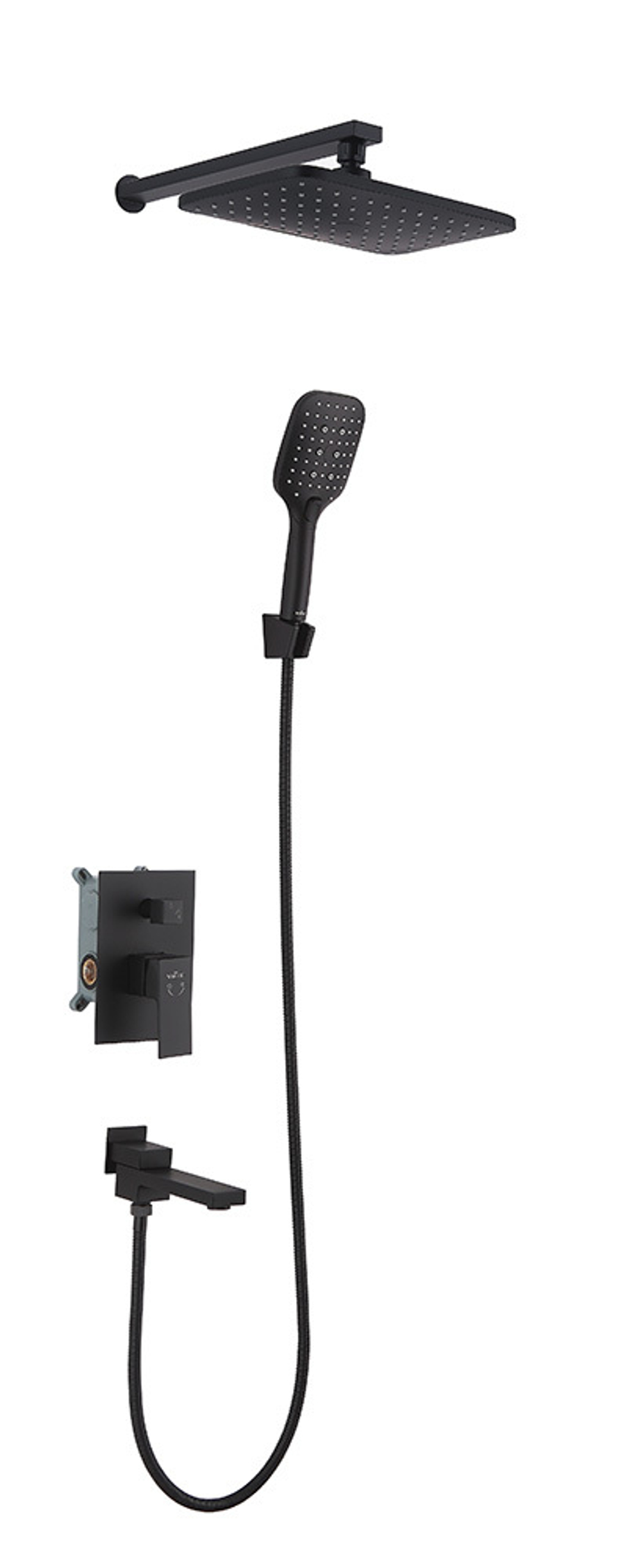 393563-C Встроенный смес для душа с 3-функ. (ЧЕРНЫЙ) ViEiR  (6/1шт)