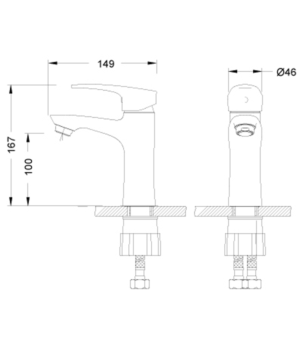 Смеситель для умывальника монолитный – LM0406C, Серия LINARA
